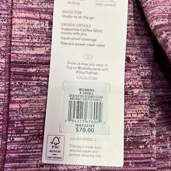 Calia Leggings Activewear Women’s XS High Rise Jacquard in Abstract Purple - Picture 9 of 16